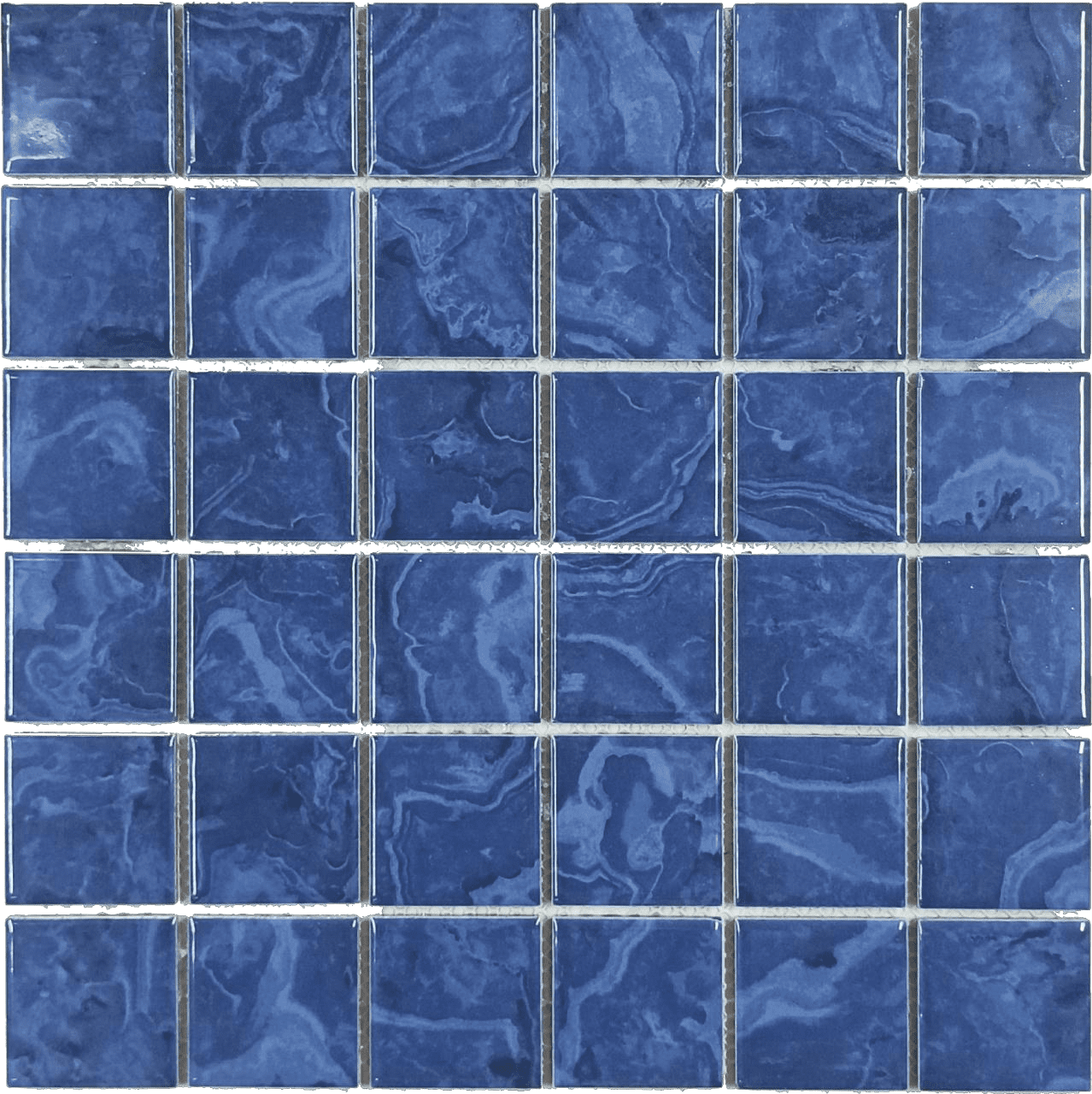 Hot Selling Glossy Glazed Ceramic Porcelain Square Swimming Pool Mosaic Tile Mesh Mounted