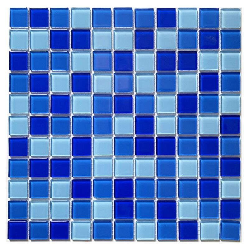 Wholesale Outdoor Aqua Green Blue Iridescent Crystal Glass Swimming Pool Mosaic Tile